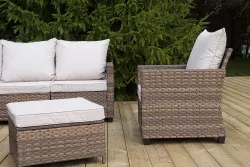 "Бостон" лаунж-зона из искусственного ротанга, цвет соломенный