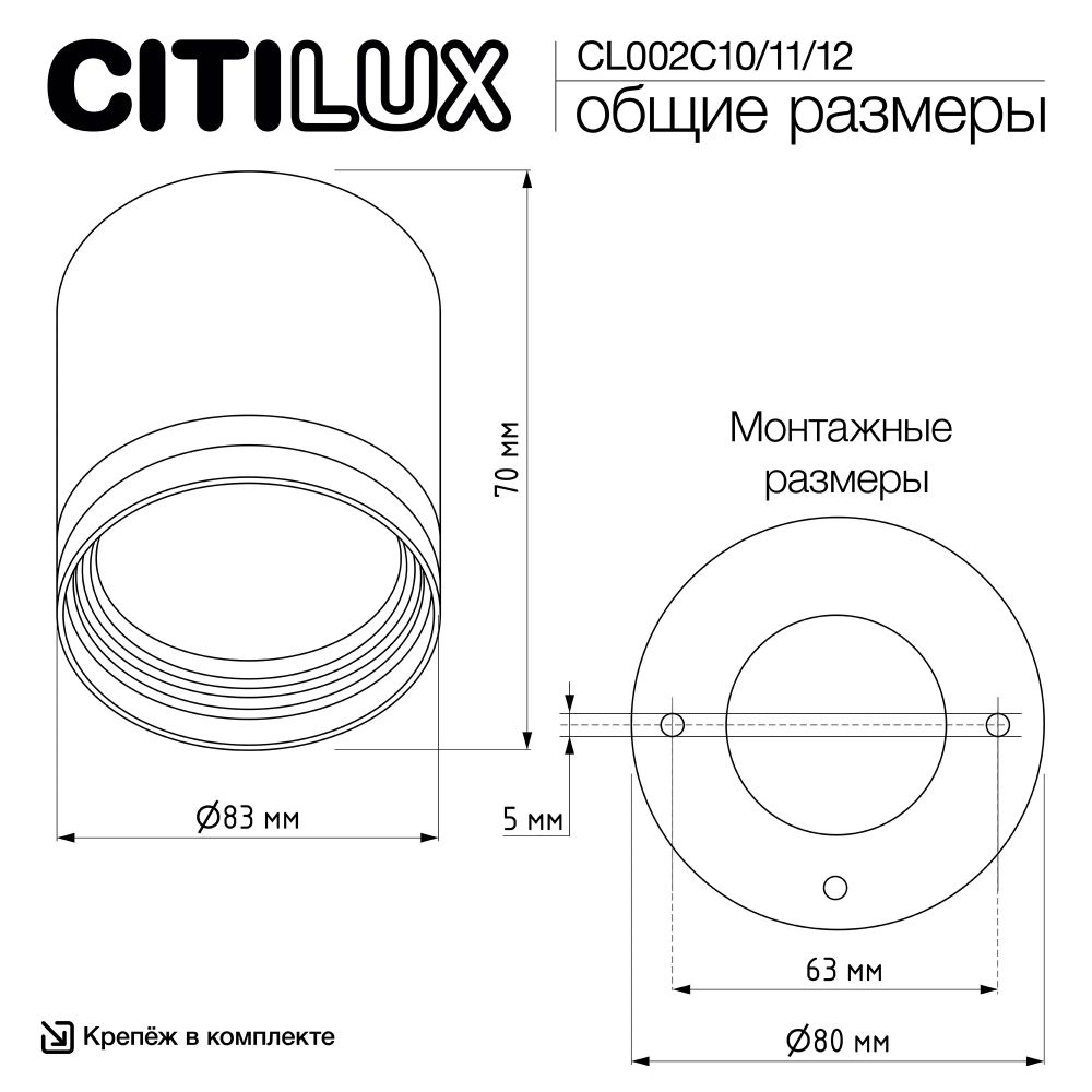 Citilux Hardy CL002C11 Светильник накладной Чёрный