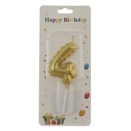 GAEM Свеча для торта "Цифра 4", L3,5 W1 H10 см