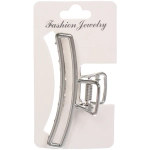 Заколка - краб для волос на блистере «PREMIUM», фиджи, цвет серебро и золото, 8см●