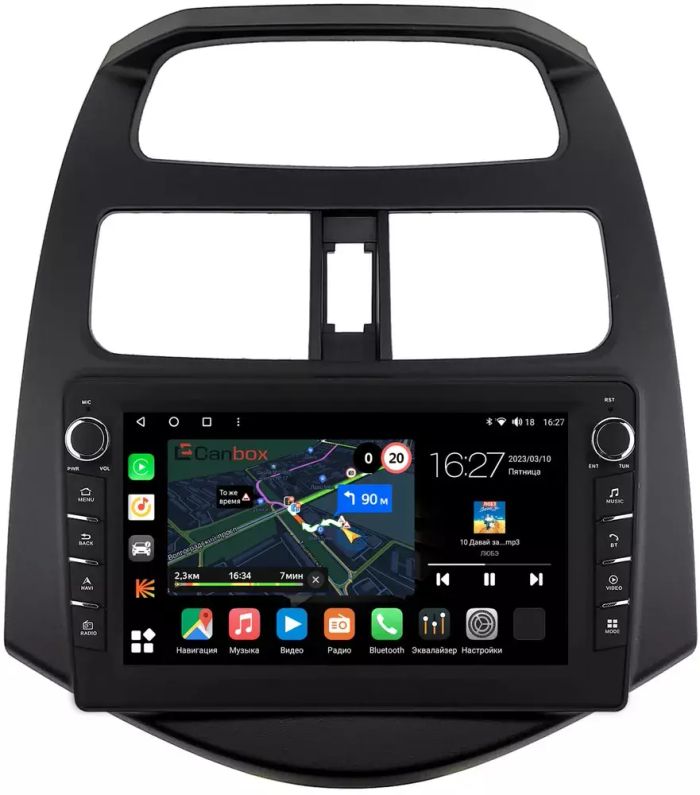 Магнитола для Chevrolet Spark M300 2009-2025+, Ravon R2 - Canbox 9-180 Android 10, Быстрая, CarPlay, 4G SIM-слот