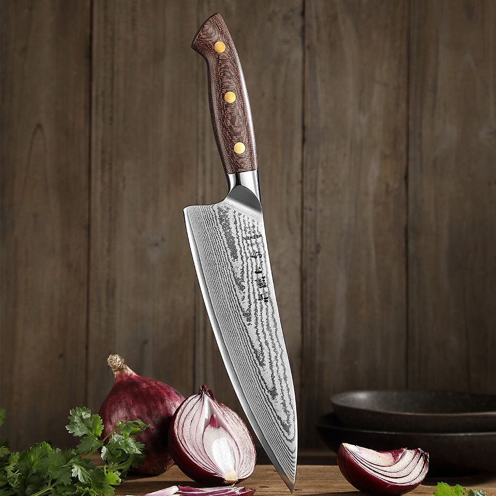 Кухонный нож Hezhen X02M Chef нож 8 дюймов клинок 67 Layers Damascus рукоять микарта, длина лезвия 21 см