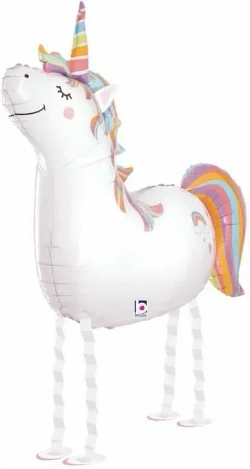 Шар (38""/97 см) Ходячая Фигура, Волшебный единорог, 1 шт. в упак. Ж86