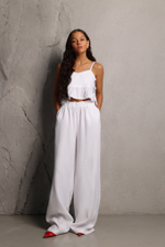 Брюки на резинке изо льна