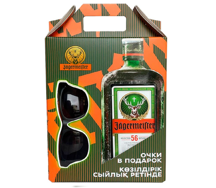 Ликер Jagermeister В подарочной упаковке с очками 0,7 л.