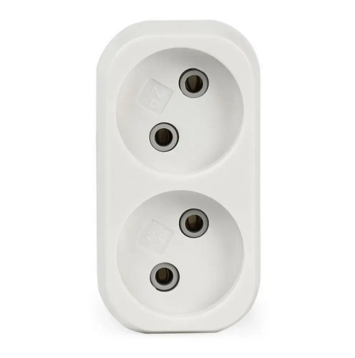 Разветвитель Smartbuy, 2 гнезда без заземления плоский 10А 250B (SBE-10-A02-2)