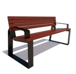 Скамейка стальная "Подольск" сосна 1,5м, махагон