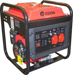 Генератор бензиновый инверторный EDON PT-3800 (3.2 кВт, 2 розетки, ручной запуск, бак 8 л, счетчик моточасов, USB, выход 12В, медная обмотка) / бензогенератор / резервный источник питания