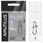 Застежка Nautilus Nice Snap NSSS №1 18кг 10шт stainless steel