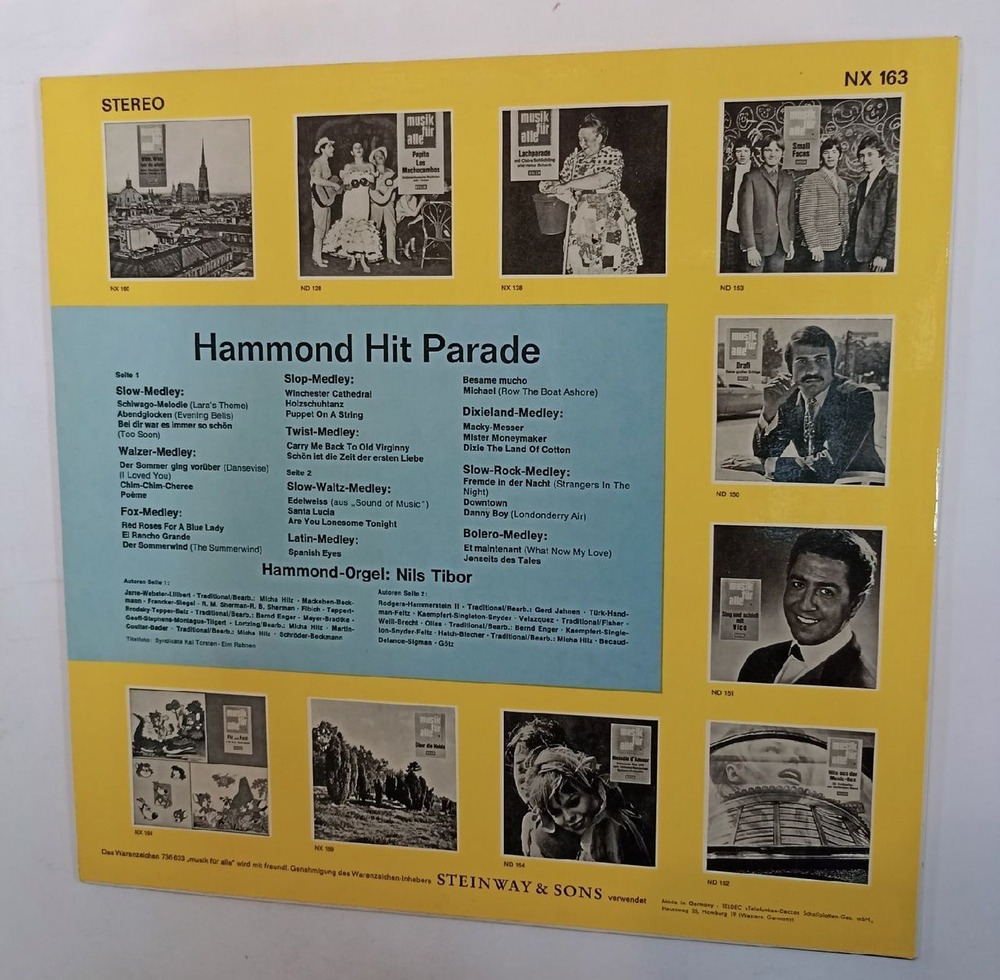 Винтажная виниловая пластинка Nils Tibor Hammond Hit Parade (Germany 1972)