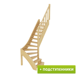 Лестница на второй этаж ЛС-07м/4 Правая с подступенками под покраску