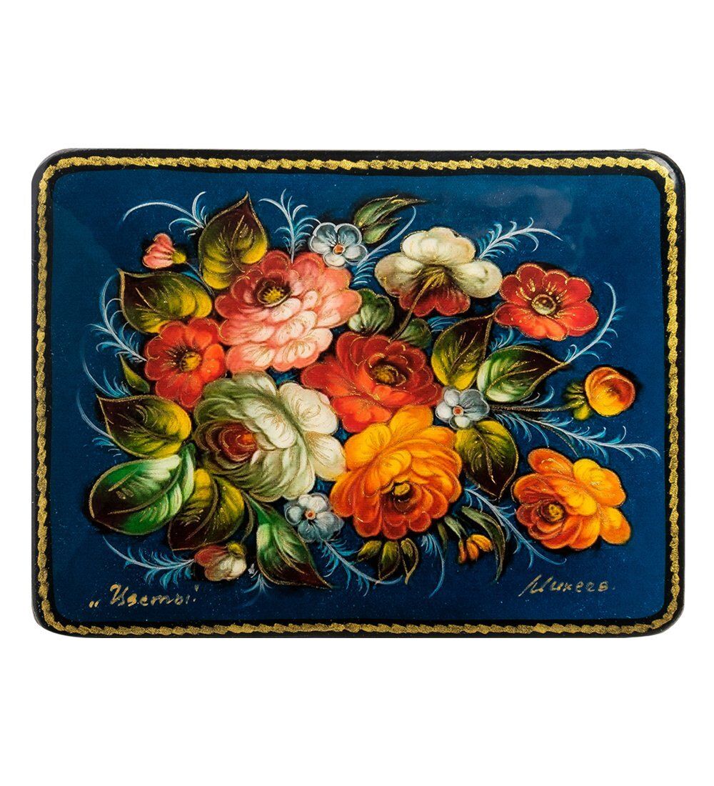 ШК-19/ 9-B Шкатулка в технике декупаж «Цветы» (10х8х3,5)