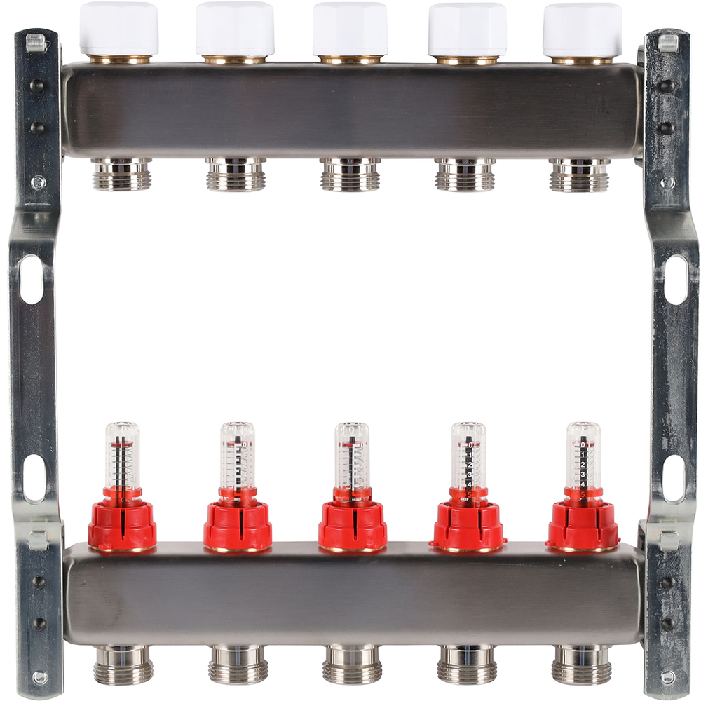 ROMMER RMS-1200-000005 ROMMER Коллектор из нержавеющей стали с расходомерами 5 вых.