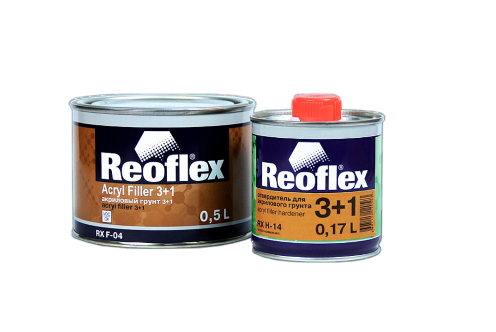 Reoflex Acryl Filler Грунт акриловый 2K 3+1 (0,5+0,167л) серый
