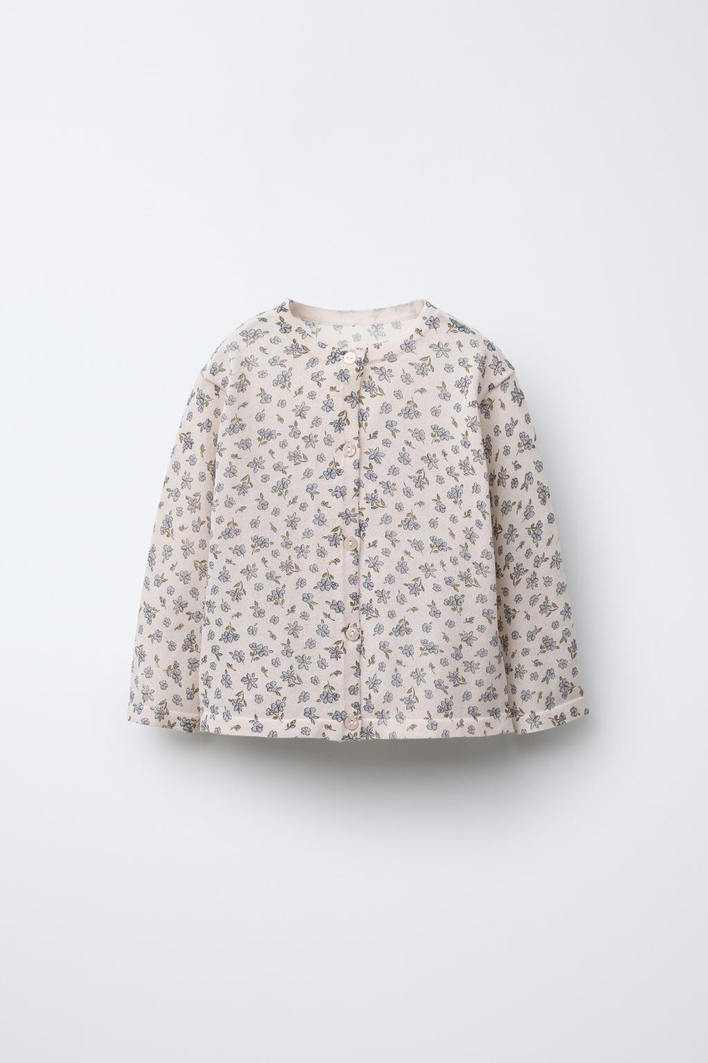 ZARA КАРДИГАН ИЗ ТОНКОГО ТРИКОТАЖА С ЦВЕТОЧНЫМ ПРИНТОМ, ТЕЛЕСНО-РОЗОВЫЙ