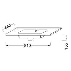 Раковина накладная Jacob Delafon Ola 81x46 EXT112-00 схема