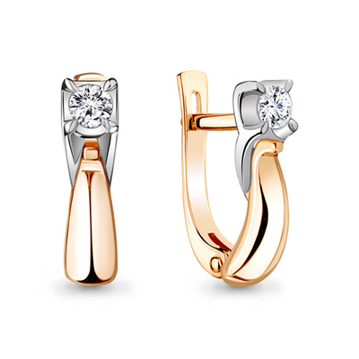 942536к Серьги из Золота с бриллиантами из коллекции "Mirror"