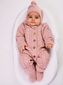 вязаный комбинезон для новорожденных