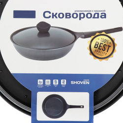 Сковорода алюминий, 28 см, антиприг, Daniks, Shoven, KI-JG2028, с крыш, индукц