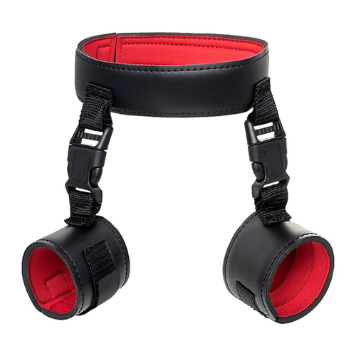 Черный ошейник с наручниками на липучках ToyFa Theatre 704027