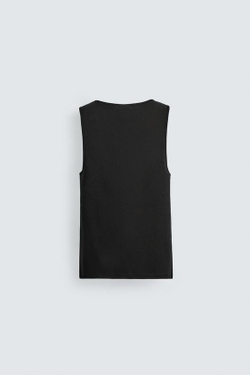 ZARA МАЙКА В РУБЧИК, ЧЕРНЫЙ