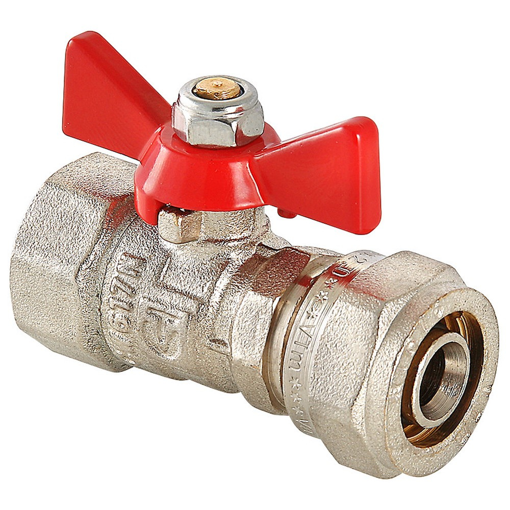 Кран шаровый под обжим ВР внутренняя резьба 16*1/2" (Valtec VT.342) уп 14 шт