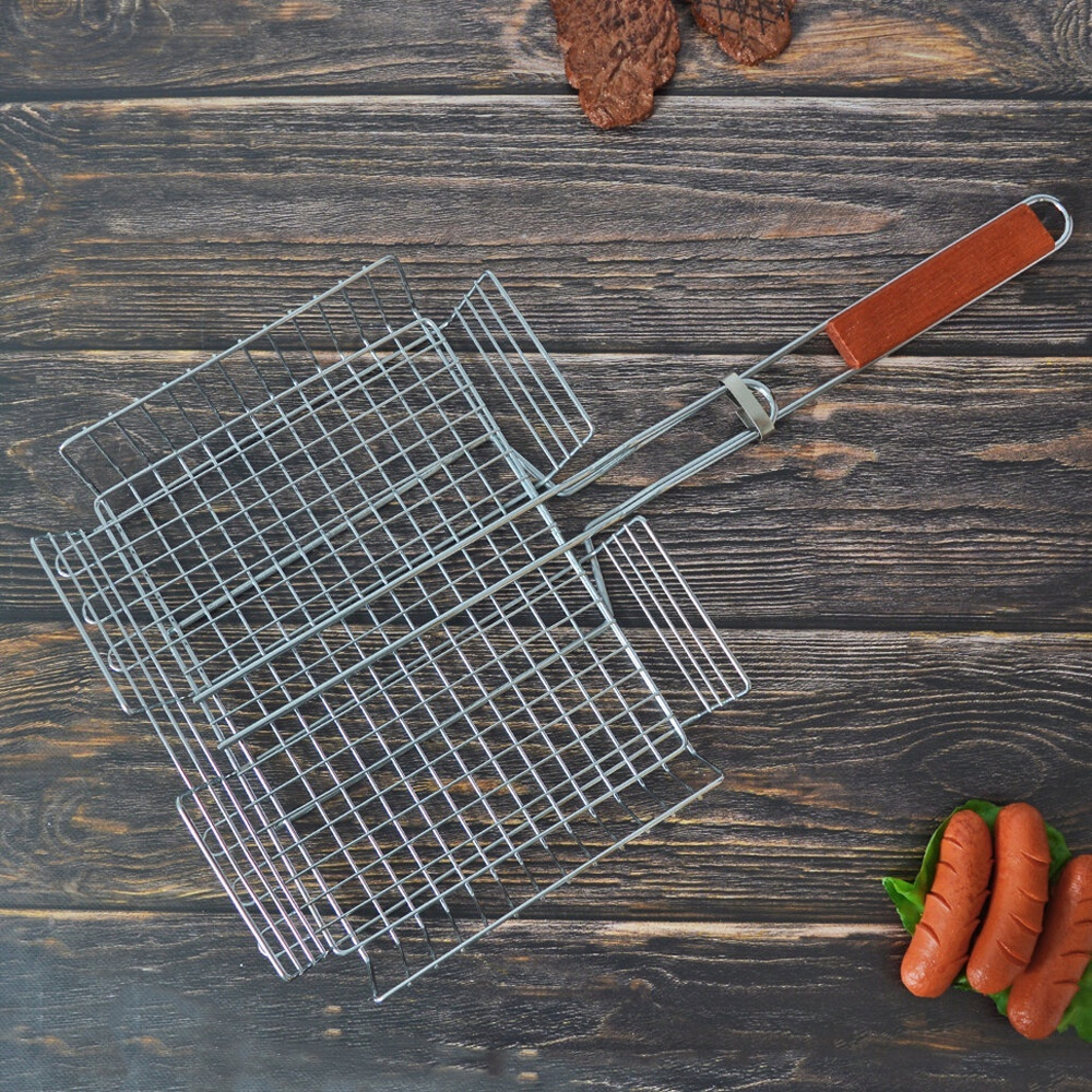 Решетка для барбекю 33*27*6см, хромированная