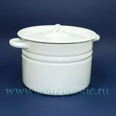 Кастрюля эмал 8,0л цил б/рис С41620 С41620.П (Новокузнецкая эмаль)