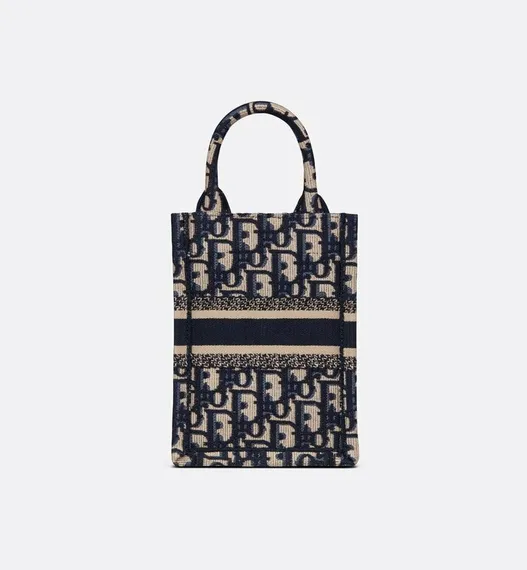 Сумка Dior Book Tote для телефона, модель мини-формата синий