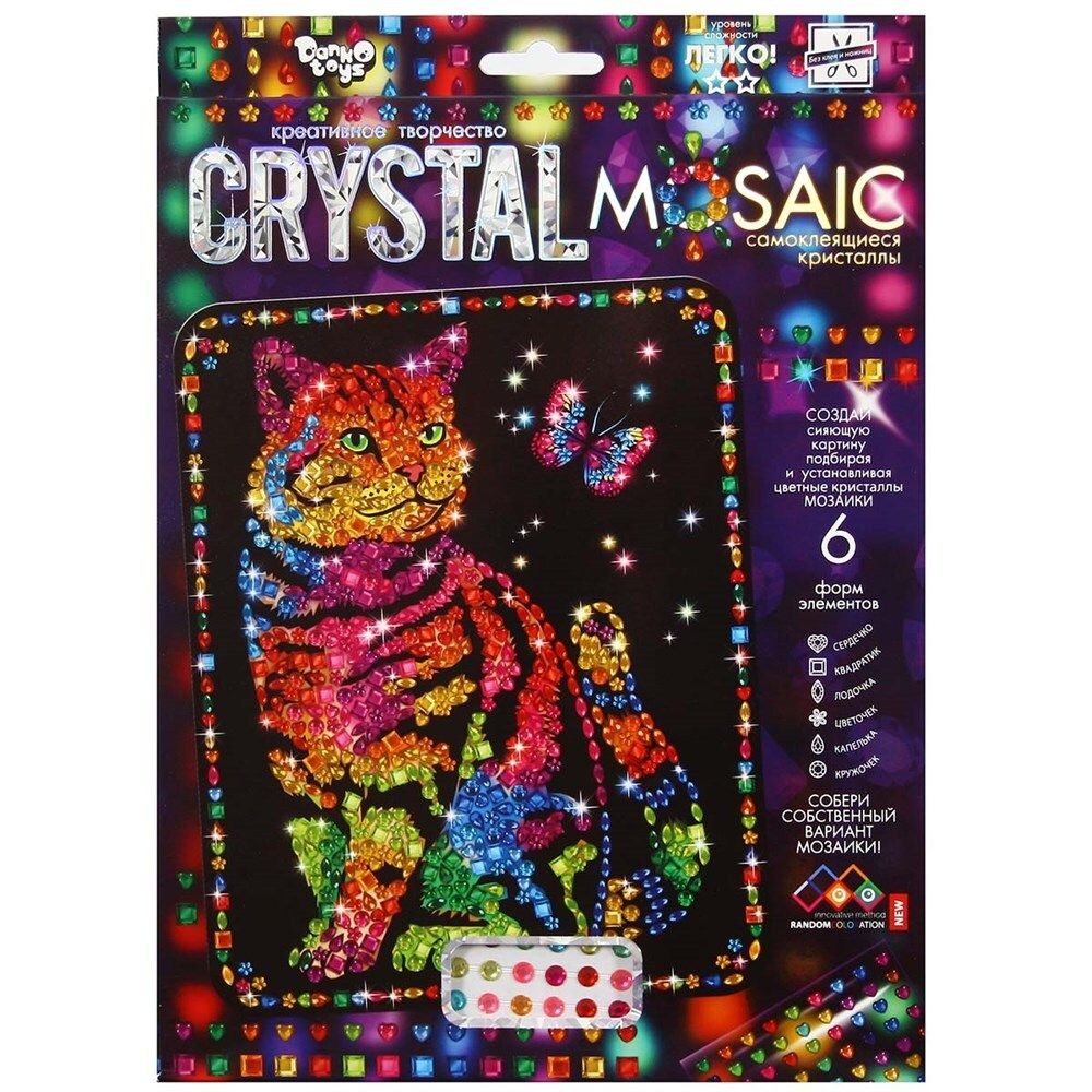 Набор креативного тв-ва Crystal Mosaic Кот с бабочкой