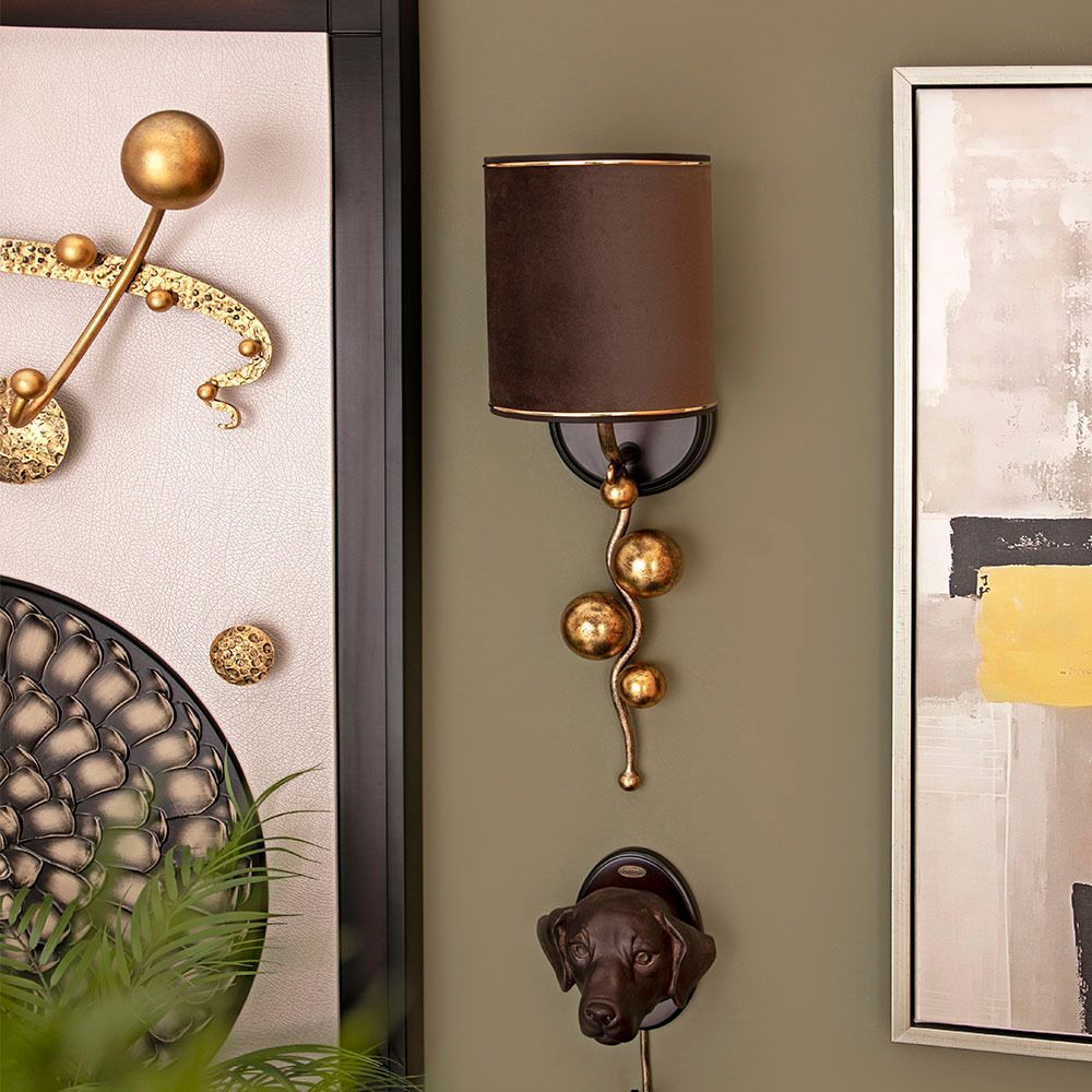 Бра настенный светильник Heri Каштан с абажуром Терра Шоколад