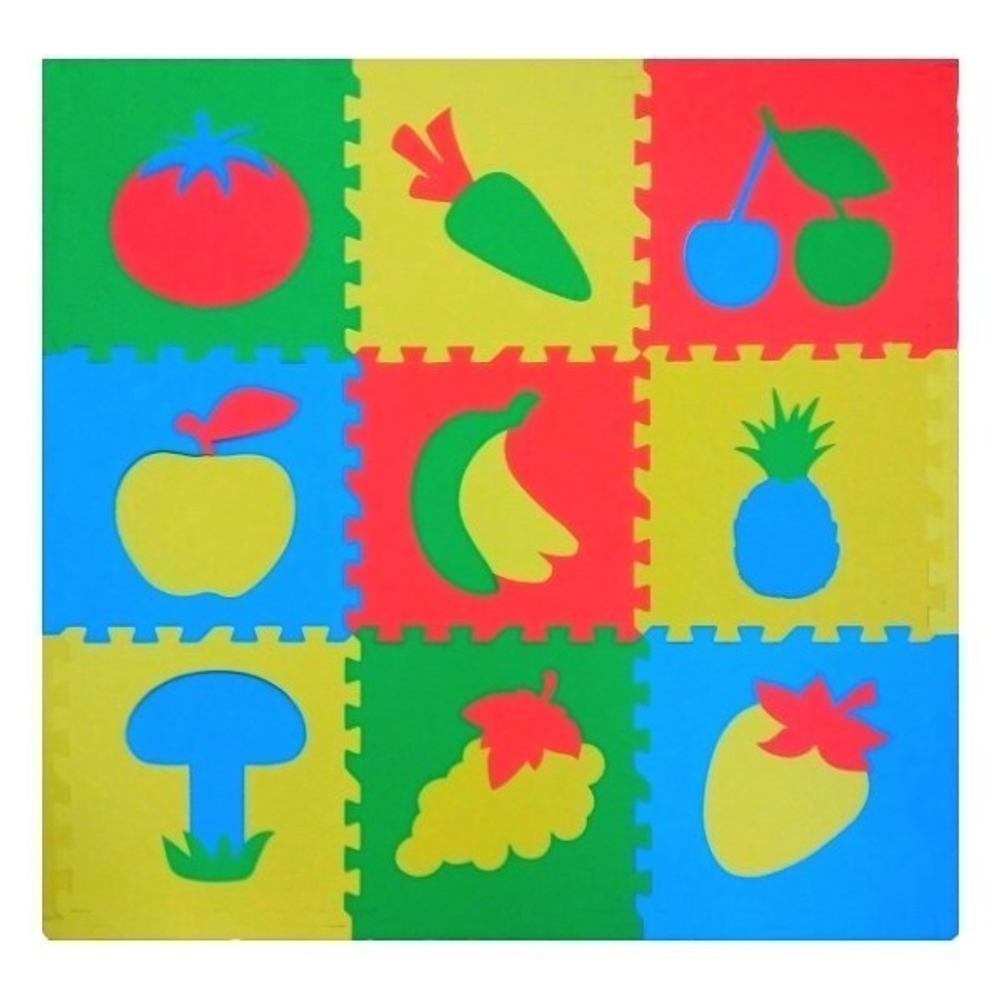 Коврик-пазл Экополимеры (9 плит 30x30x0,9см, 0,81кв.м./уп) Сад-Огород