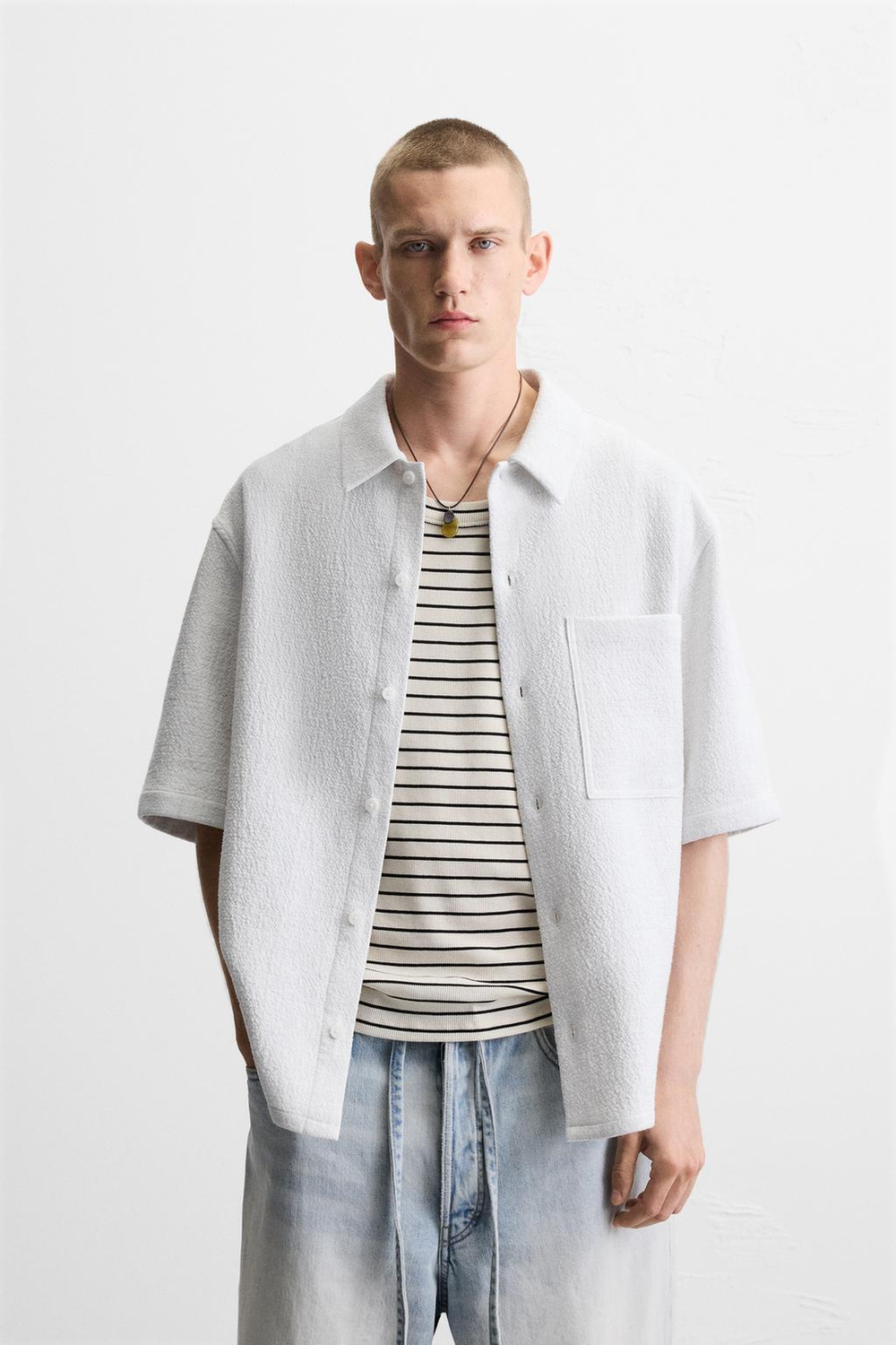 Рубашка jacquard с геометрическим узором