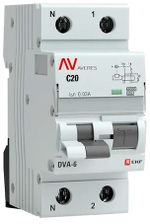 Автомат дифференциальный EKF rcbo6-1pn-20C-30-a-av