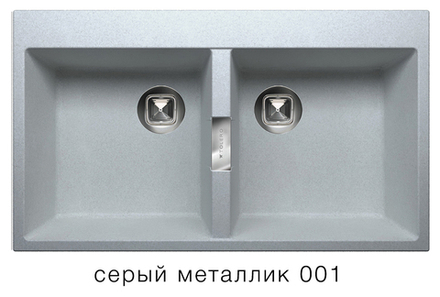 Кухонная мойка Tolero Loft TL-862 860x500мм Серый металлик №001