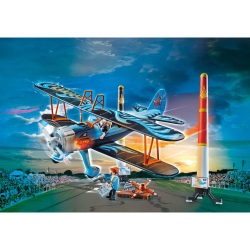 Игровой набор Playmobil 70831 Воздушное каскадёрское шоу Биплан Феникс 70831 45 деталей — фото 3