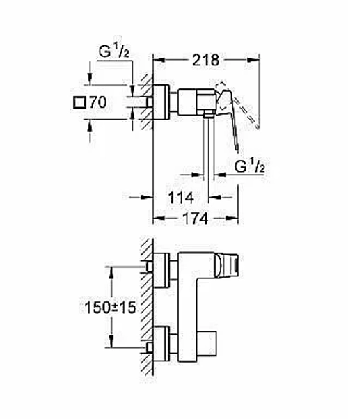 Смеситель для душа Grohe Eurocube 23145 000
