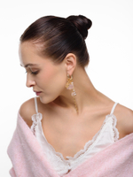 Серьги "Gess mini rose quartz" Gold