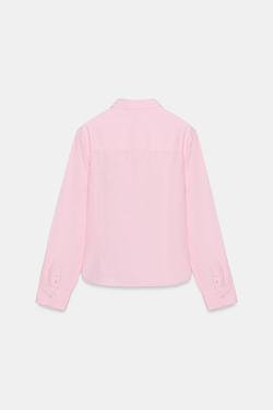 ZARA ОДНОТОННАЯ РУБАШКА ИЗ ПОПЛИНА, РОЗОВЫЙ