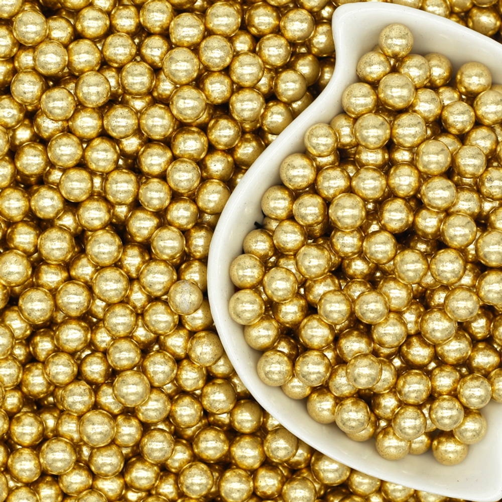 Шарики сахарные золото 6мм 50 гр