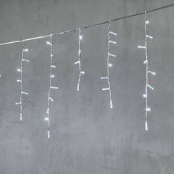 Светодиодная бахрома с колпачком 4,9*0,5 м., 189 белых LED ламп, прозрачный провод ПВХ, IP65, Beauty Led (PIL189CAP-10-2W)