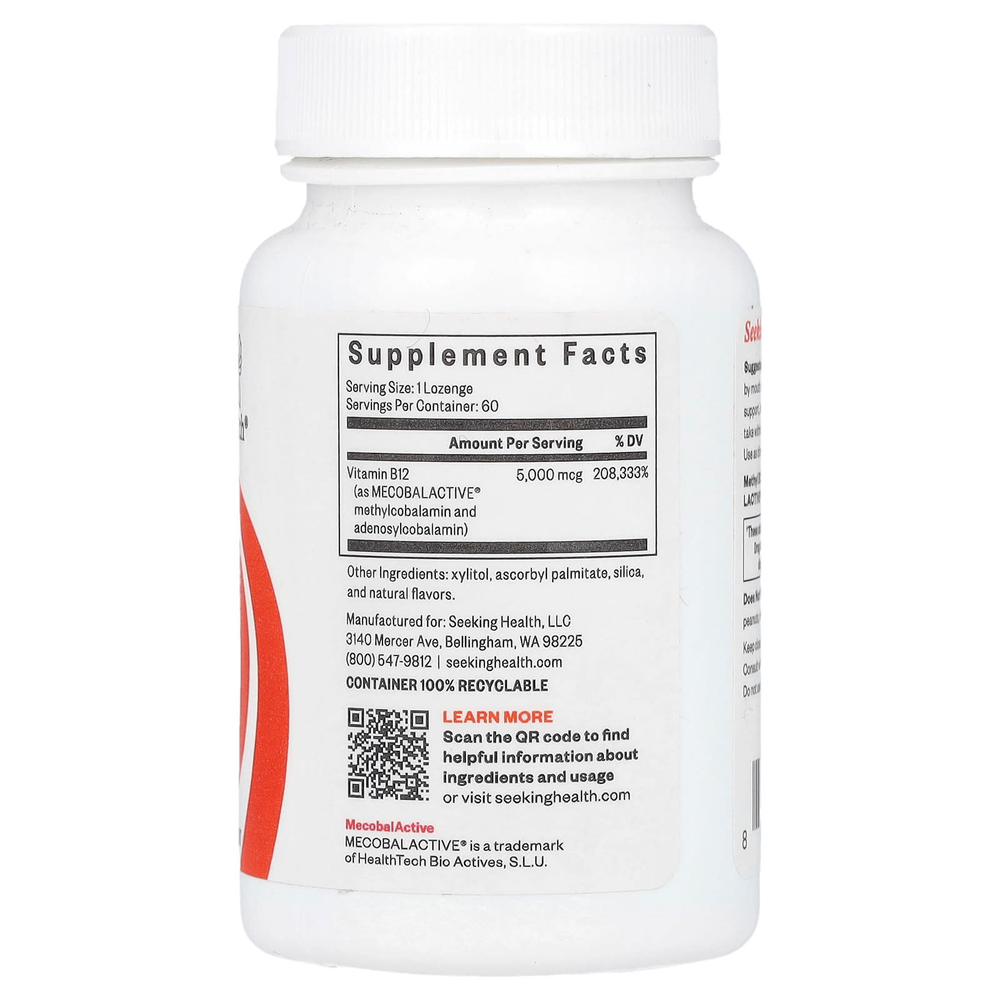 Seeking Health, Метил B12 5000, 5000 мкг, 60 пастилок