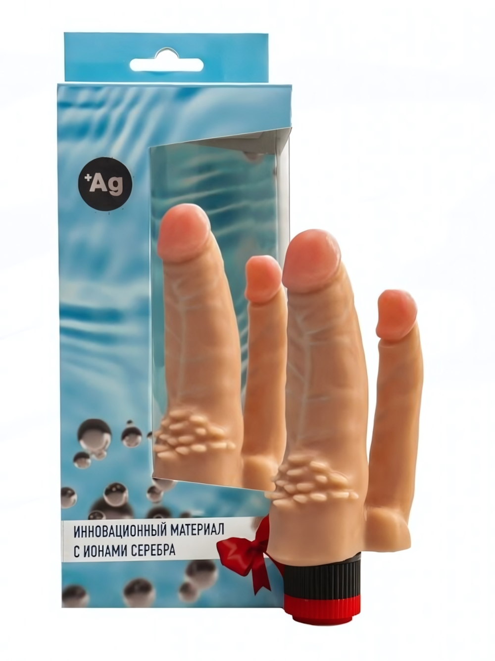 Вибромассажер с ионами серебра, встроенный пульт (Цвет: телесный)