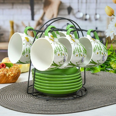 Чайный набор 12 предметов 240мл на подставке, 202366