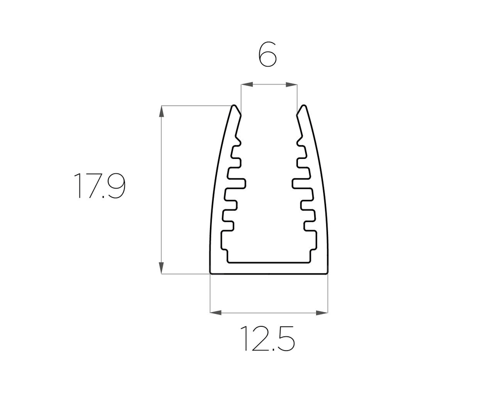 Профиль алюминиевый для стекла LC-LPG-1318-2 Anod