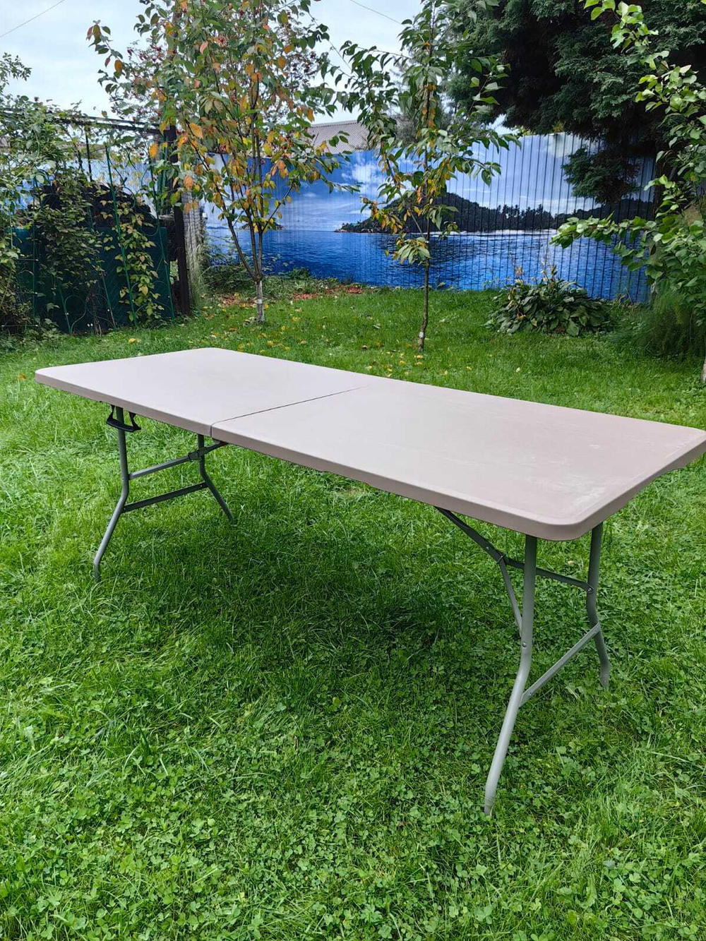 Стол складной садовый 180x74x74см HDPE шоколад