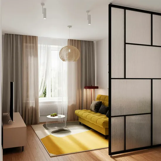 ЮТА Диван прямой горчичный, с черными ножками