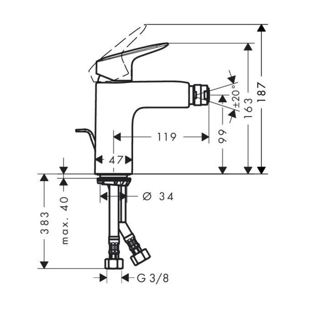 Смеситель для биде Hansgrohe Logis 71200000