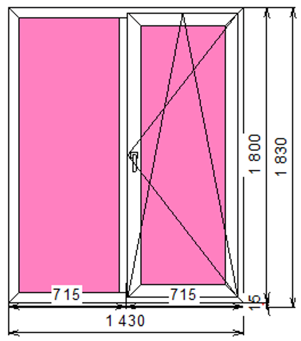 Пластиковое окно 1800 х 1430 ТермА Эко