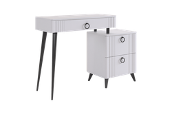 Туалетный столик "Ева" без зеркала (белое дерево/белый матовый) 1100*428*756
